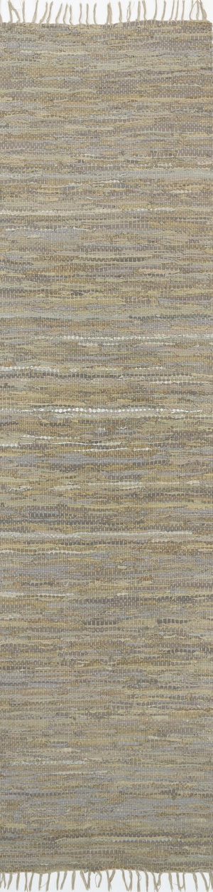 Metro Beige Modern Leather Rug - Floorsome - Flatweave