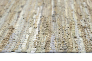 Metro Beige Modern Leather Rug - Floorsome - Flatweave