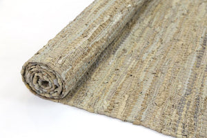 Metro Beige Modern Leather Rug - Floorsome - Flatweave