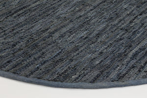 Metro Grey Modern Leather Rug - Floorsome - Flatweave