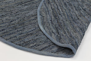 Metro Grey Modern Leather Rug - Floorsome - Flatweave