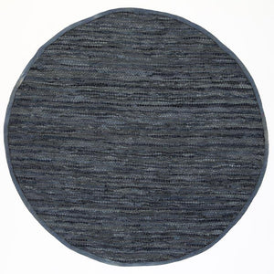 Metro Grey Modern Leather Rug - Floorsome - Flatweave
