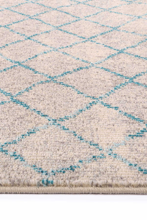 Micah Blue Lattice Rug - Floorsome - Rug
