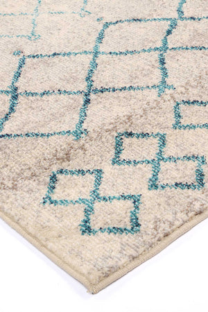 Micah Blue Lattice Rug - Floorsome - Rug