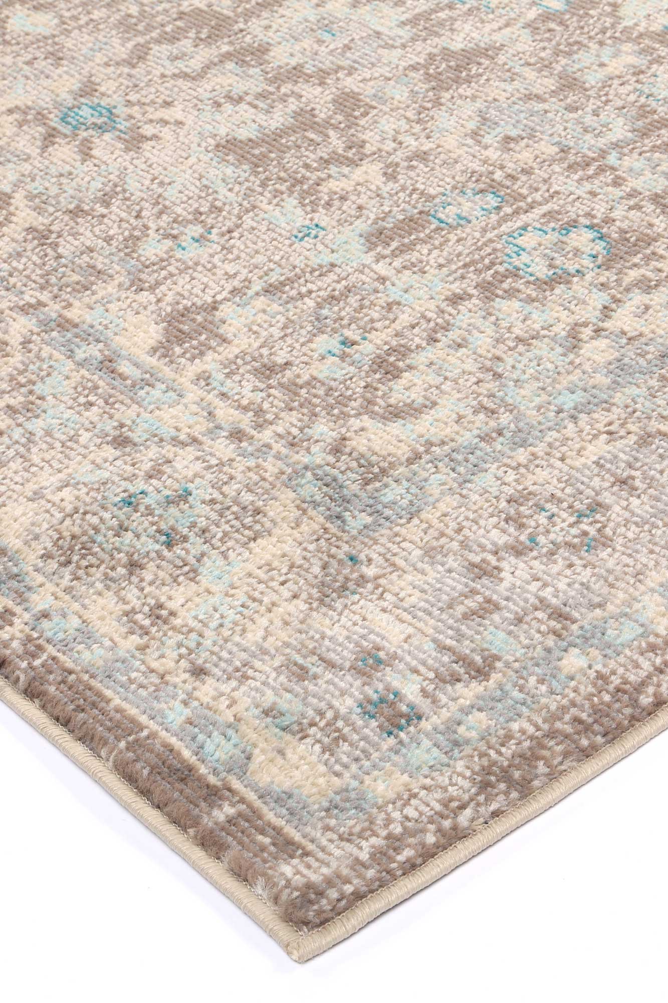 Micah Grey/Sky Blue Floral Rug - Floorsome - Rug - TULI16017 - Rug