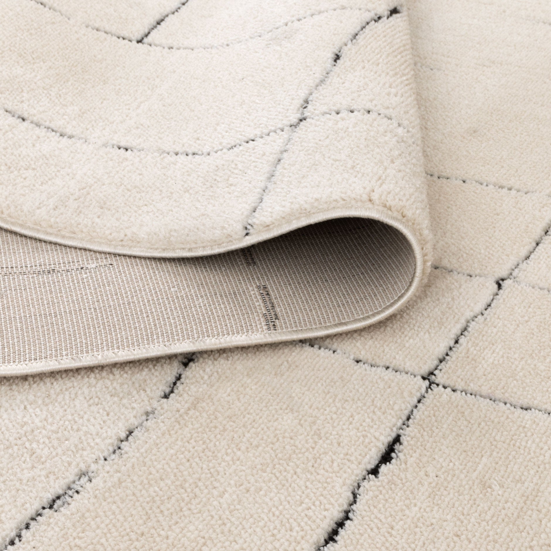 Mila Abstract Lines Black Cream Rug - Floorsome - Area Rug - MILA160MIL9 - Area Rug