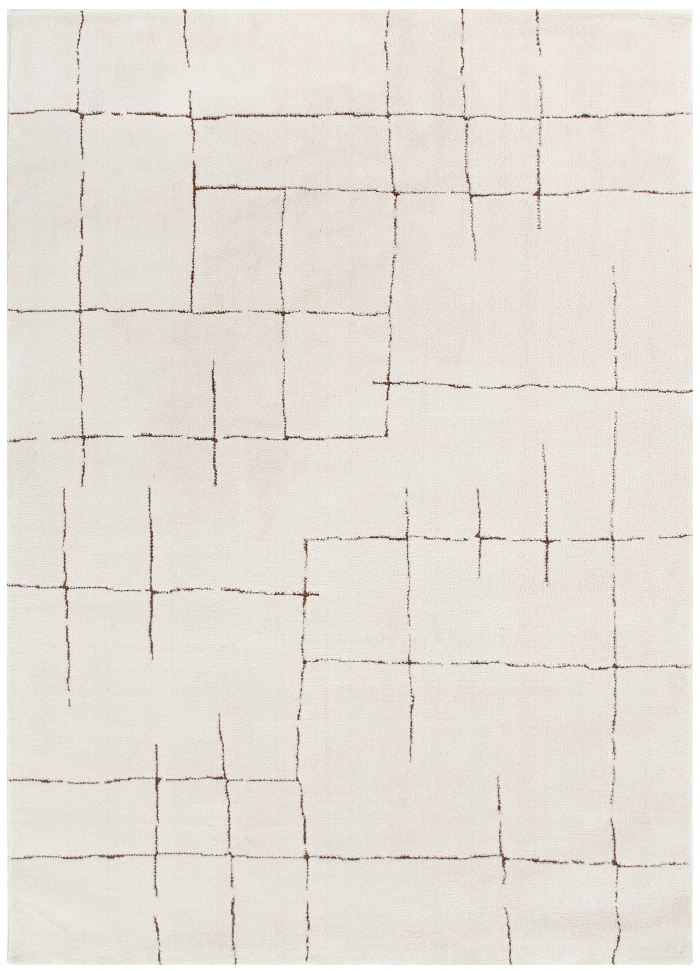 Mila Abstract Lines Brown Cream Rug - Floorsome - Area Rug - MILA160MIL10 - Area Rug