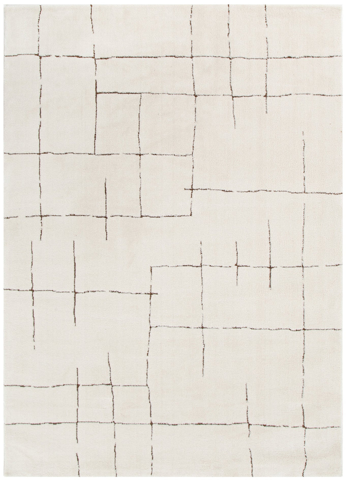 Mila Abstract Lines Brown & Cream Rug | Floorsome