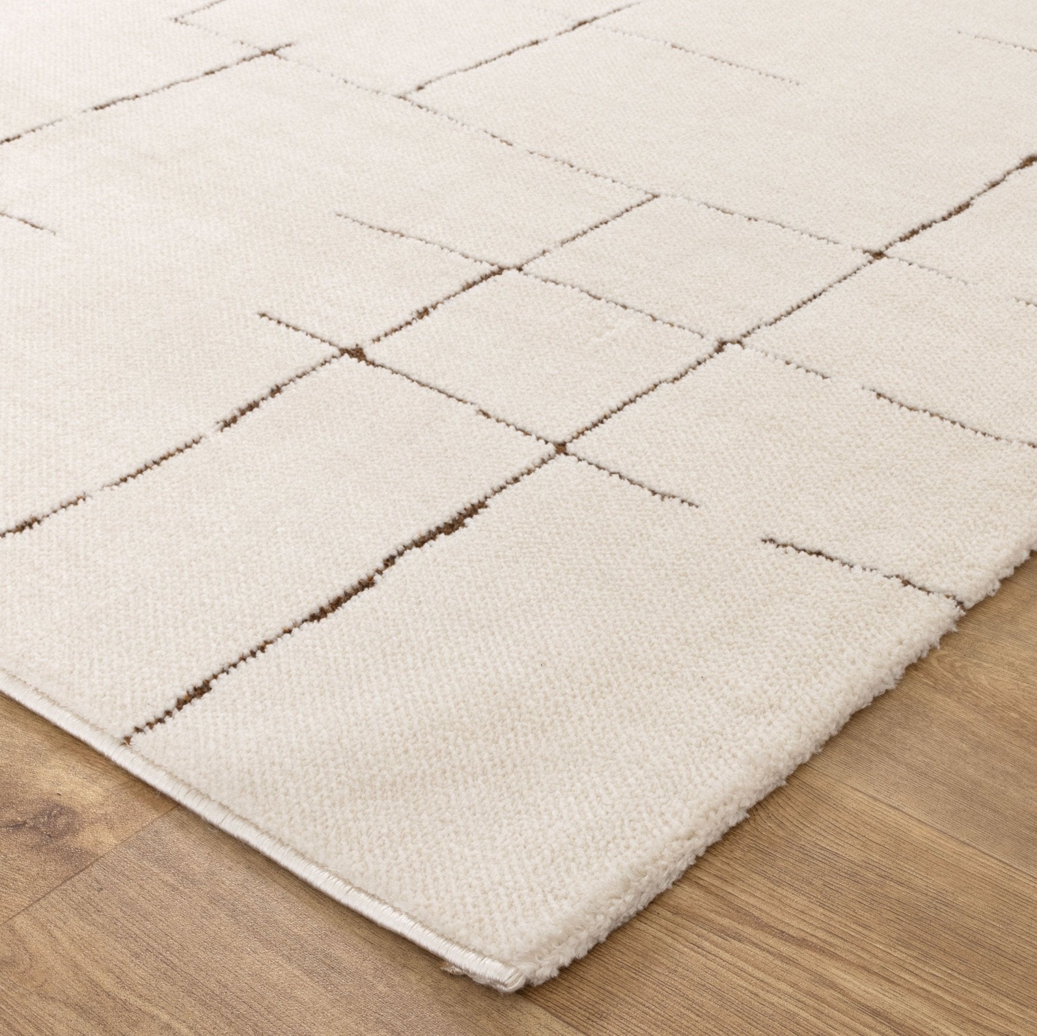 Mila Abstract Lines Brown Cream Rug - Floorsome - Area Rug - MILA160MIL10 - Area Rug