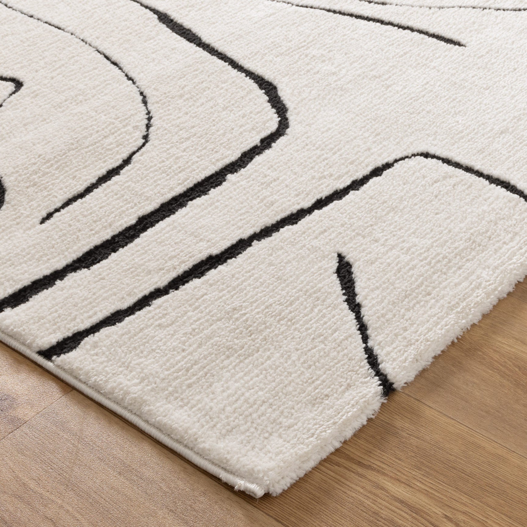 Mila Modern Lines Cream and Black Rug - Floorsome - Area Rug - MILA803MIL6 - Area Rug