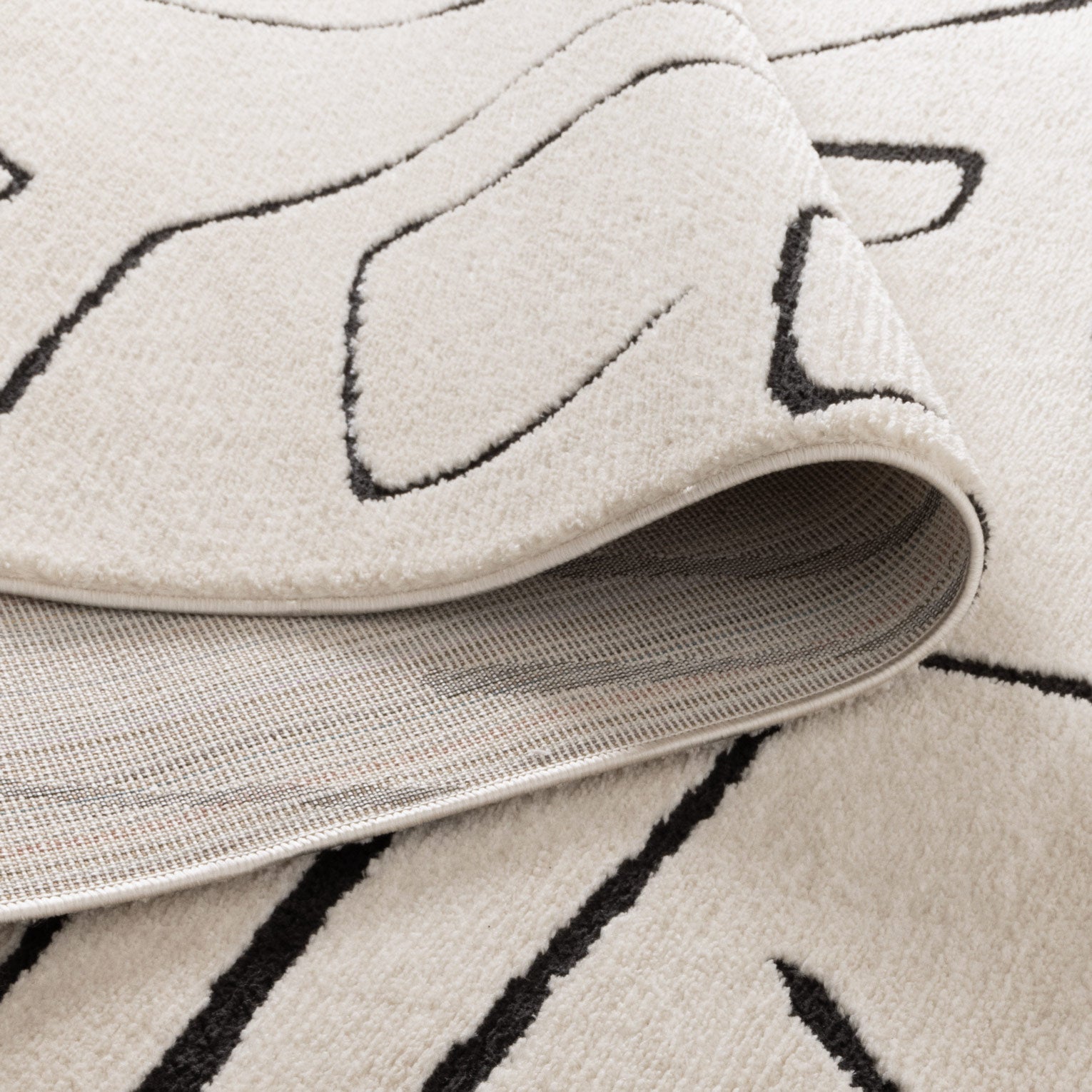 Mila Modern Lines Cream and Black Rug - Floorsome - Area Rug - MILA803MIL6 - Area Rug