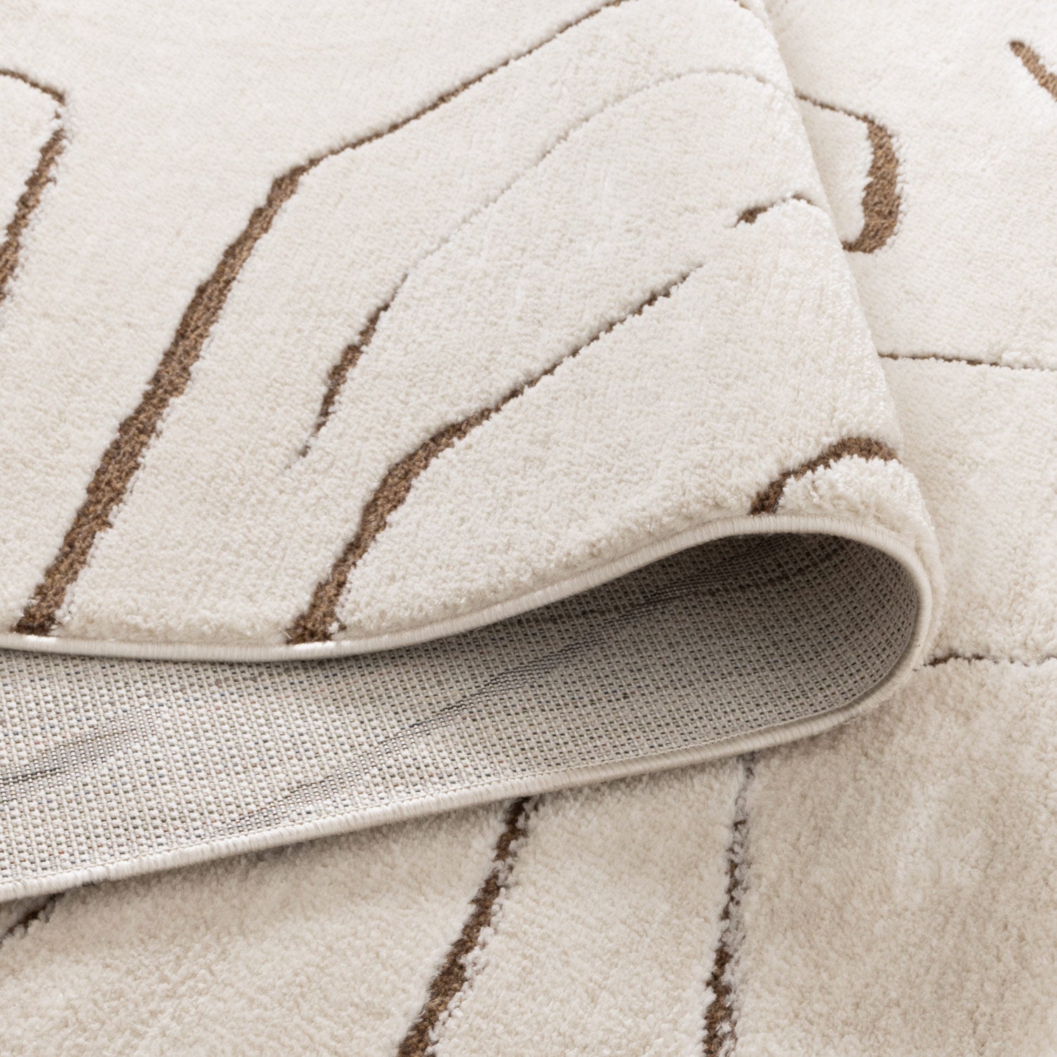 Mila Modern Lines Cream and Brown Rug - Floorsome - Area Rug - MILA803MIL5 - Area Rug