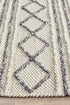 Milly Textured Woollen Rug White Grey - Floorsome - Modern - STUD - 326 - WHI - 225X155 - Modern