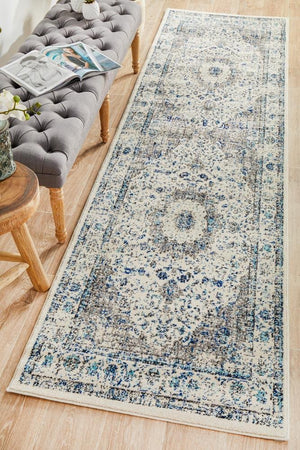 Mist White Transitional Runner Rug - Floorsome - Modern