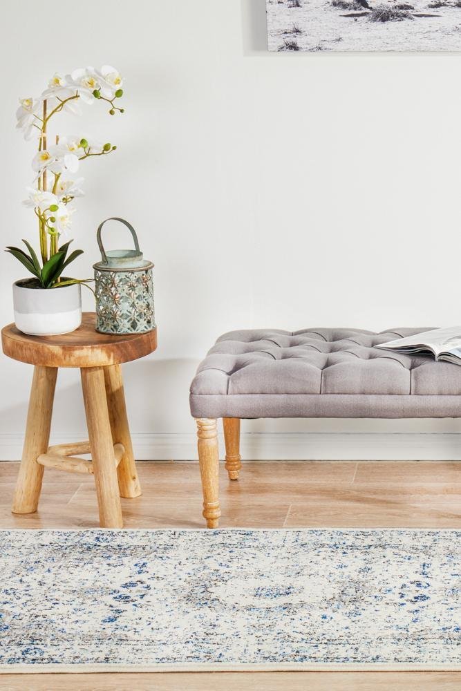 Mist White Transitional Runner Rug - Floorsome - Modern - EVO - 251 - WHI - 300X80 - Modern