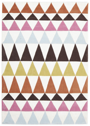Modern Bunting Design Rug Multi Rust - Floorsome - Modern