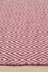 Modern Flatweave Diamond Design Pink Rug - Floorsome - Modern - ABO - DIA - PINK - 225X155 - Modern