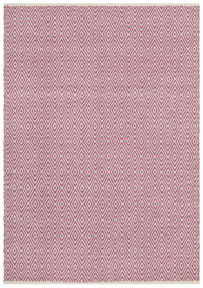Modern Flatweave Diamond Design Pink Rug - Floorsome - Modern - ABO - DIA - PINK - 225X155 - Modern