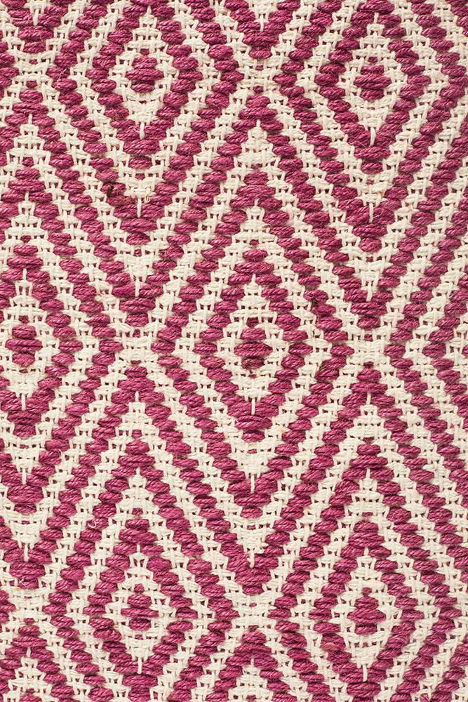 Modern Flatweave Diamond Design Pink Rug - Floorsome - Modern - ABO - DIA - PINK - 225X155 - Modern