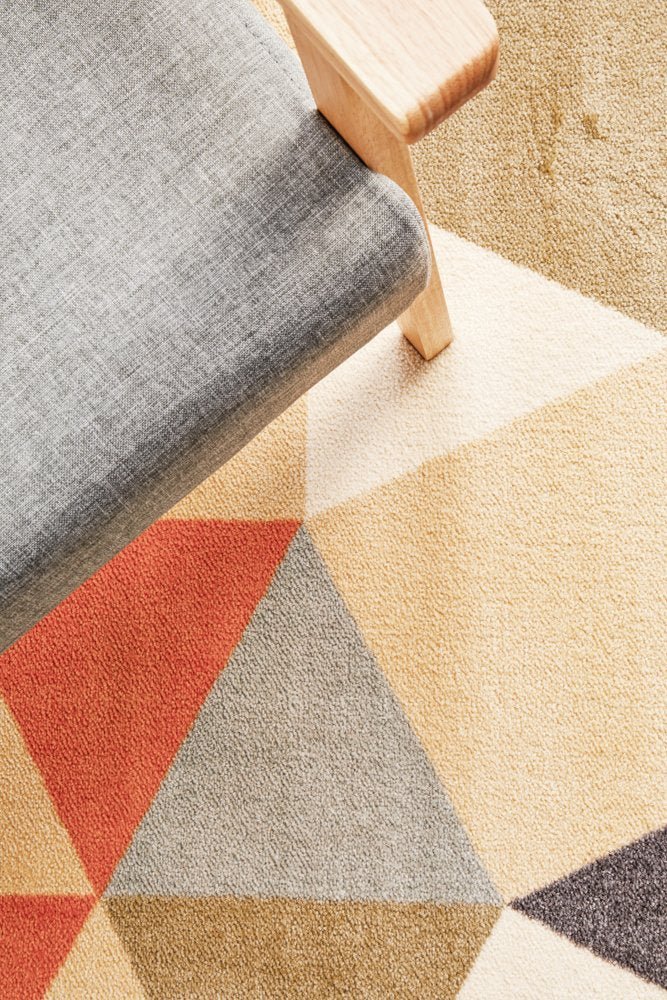Modern Pixels Rug Rust Grey Blue - Floorsome - Modern - CIT - 564 - RUST - 160X110 - Modern