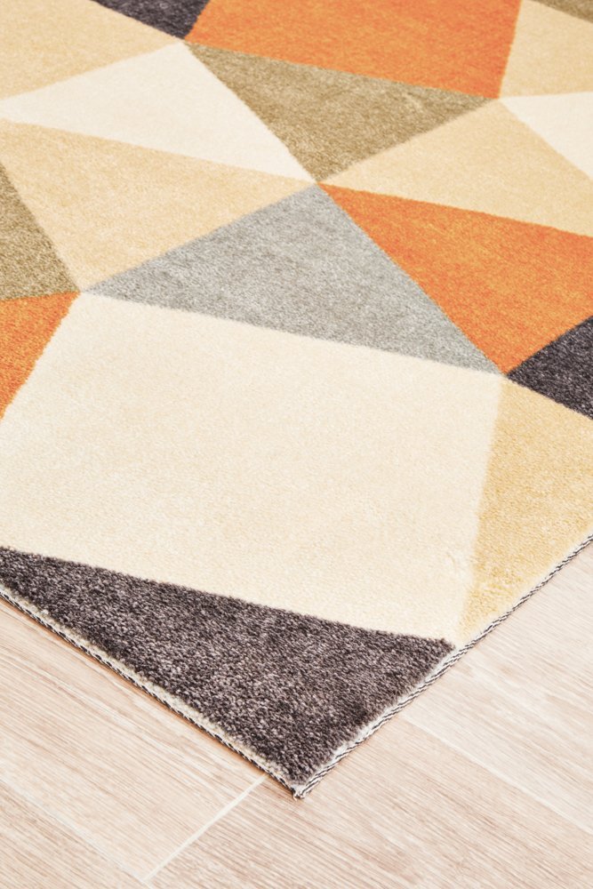 Modern Pixels Rug Rust Grey Blue - Floorsome - Modern - CIT - 564 - RUST - 160X110 - Modern