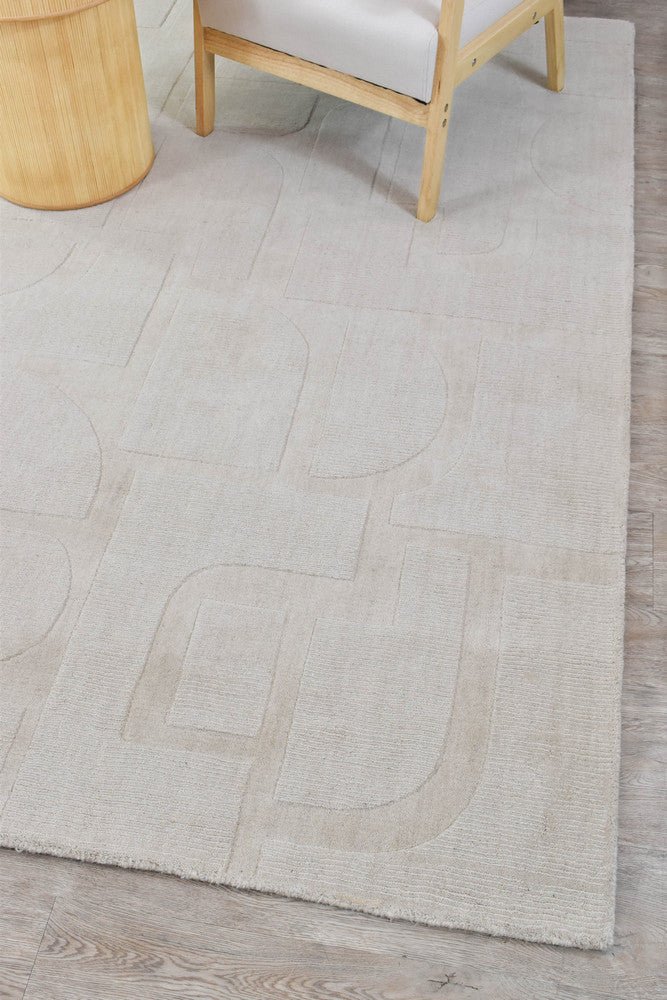 Montana Powdered Beige Wool Rug - Floorsome - FLATWEAVE - WESTCOTT - POWDER - 155X225 - FLATWEAVE