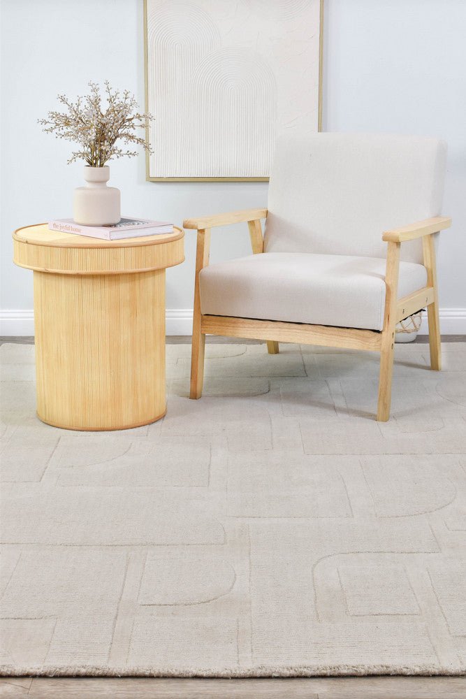 Montana Powdered Beige Wool Rug - Floorsome - FLATWEAVE - WESTCOTT - POWDER - 155X225 - FLATWEAVE