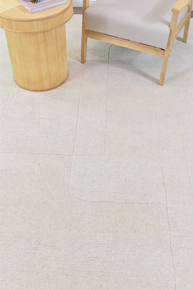 Montana Velvet Ivory Wool Rug - Floorsome - TEXTURED - WESTCOTT - VELVET - 155X225 - TEXTURED