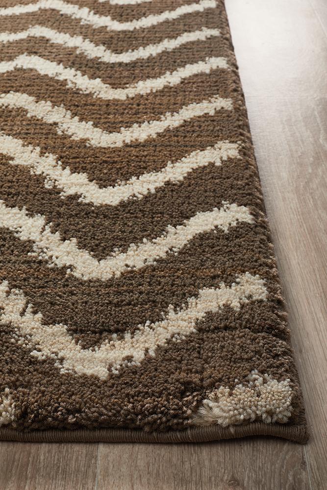 Moroccan Chevron Design Rug Brown Beige - Floorsome - Modern - MOR - 180 - BEI - 230X160 - Modern