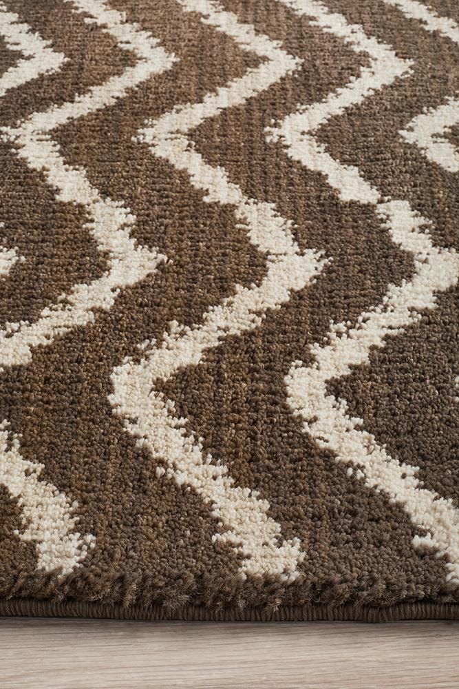 Moroccan Chevron Design Rug Brown Beige - Floorsome - Modern - MOR - 180 - BEI - 230X160 - Modern