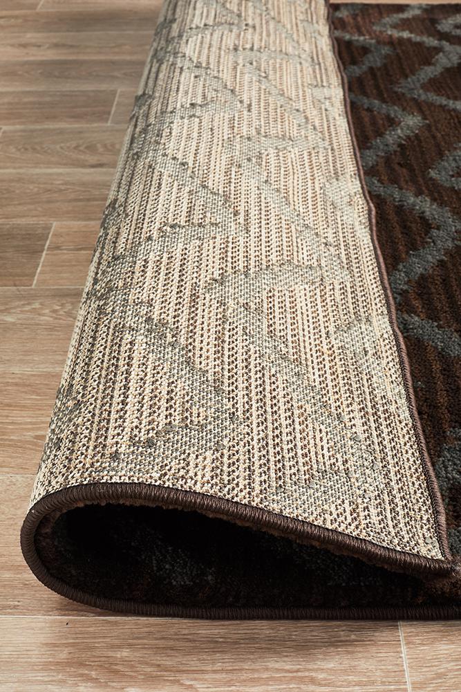 Moroccan Chevron Design Rug Brown Grey - Floorsome - Modern - MOR - 180 - BRO - 230X160 - Modern