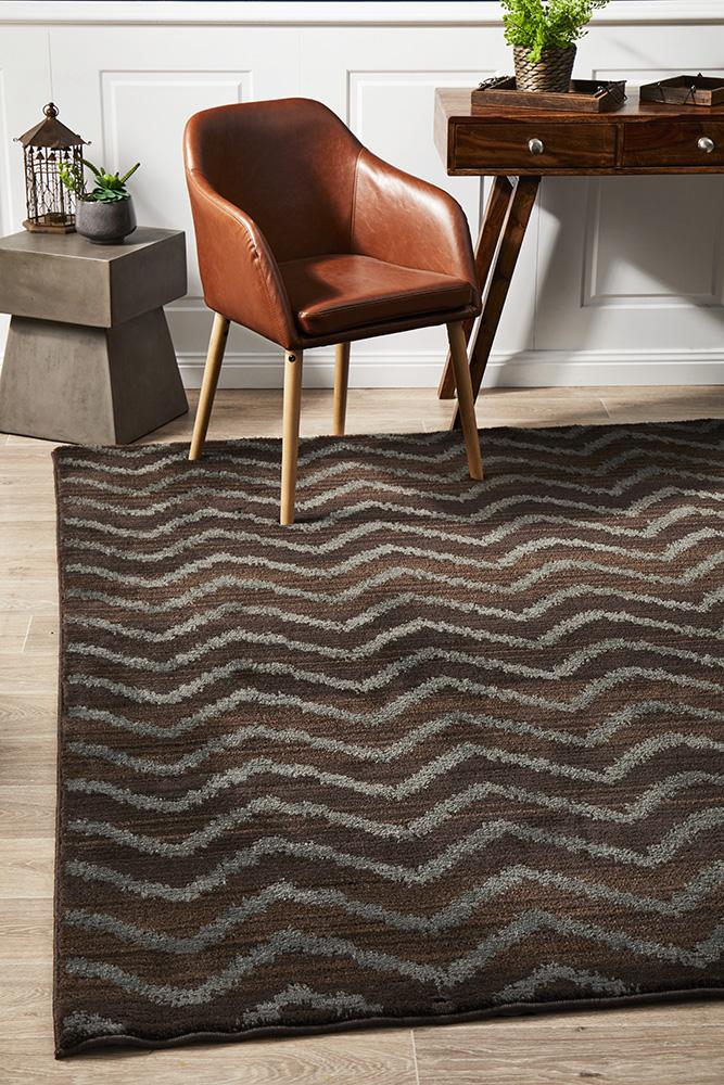 Moroccan Chevron Design Rug Brown Grey - Floorsome - Modern - MOR - 180 - BRO - 230X160 - Modern