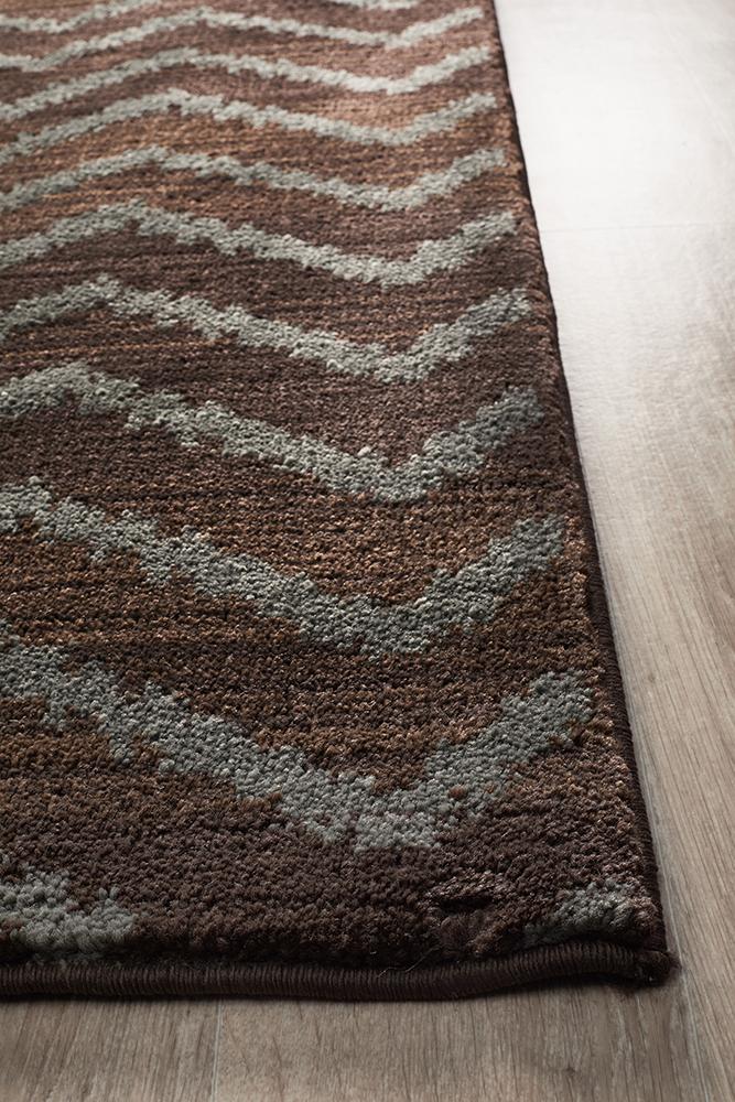 Moroccan Chevron Design Rug Brown Grey - Floorsome - Modern - MOR - 180 - BRO - 230X160 - Modern