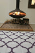 MOROCCAN Recycled Plastic Mat, AUBERGINE & White 1.8 x 2.7m - Floorsome - Outdoor Rugs - GKOZ399B - Outdoor Rugs