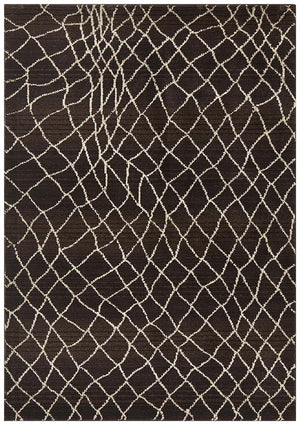 Moroccan Web Design Rug Chocolate - Floorsome - Modern