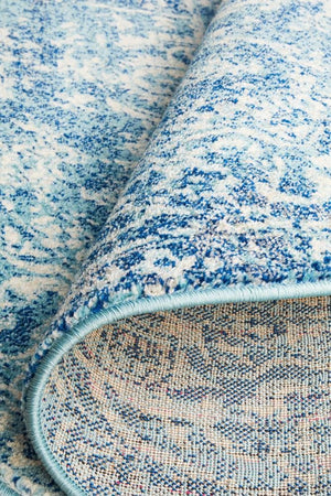 Muse Blue Transitional Round Rug - Floorsome - Modern