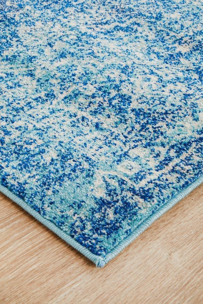 Muse Blue Transitional Runner Rug - Floorsome - Modern - EVO - 253 - BLUE - 300X80 - Modern