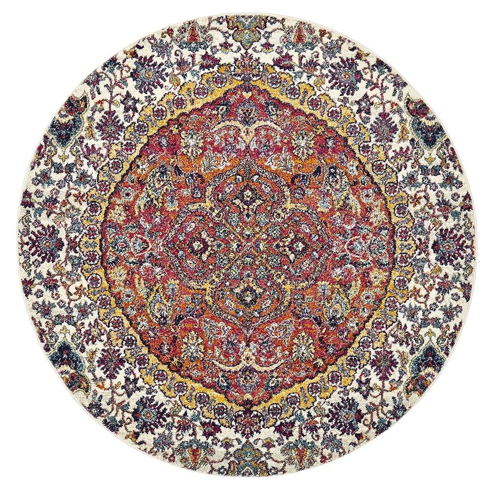 Museum 867 Rust Round Rug - Floorsome - MUS - 867 - RUST - 150X150 - 