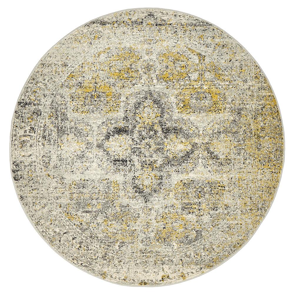 Museum 868 Silver Round Rug - Floorsome - MUS - 868 - SIL - 150X150 - 