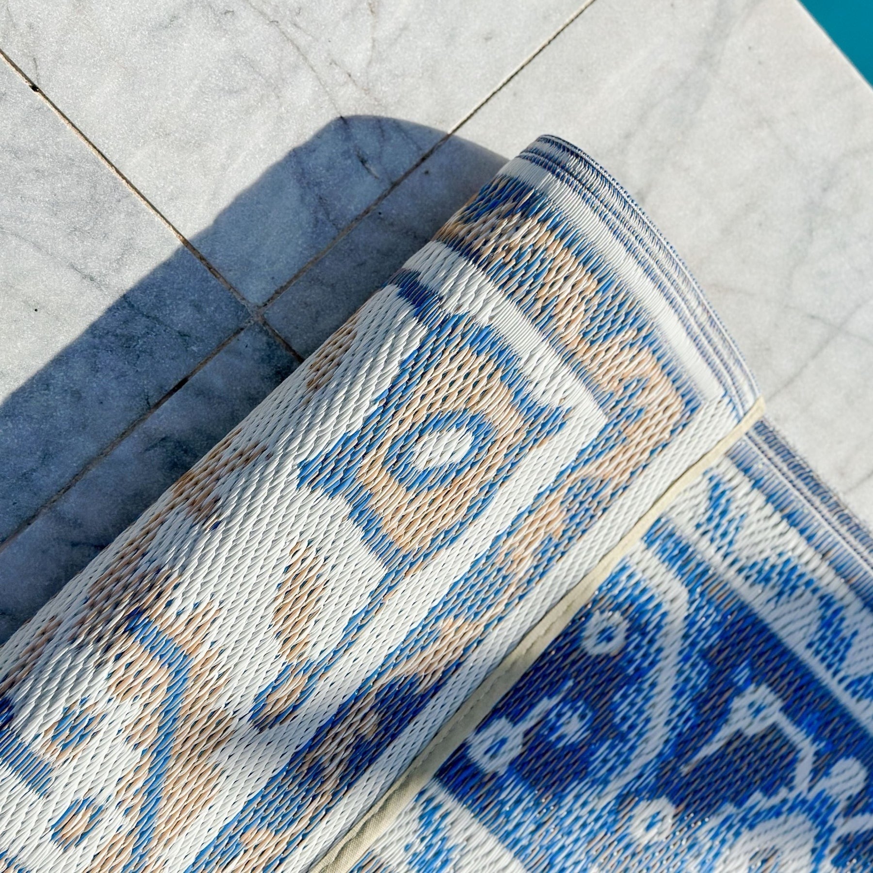 Nain Blue Recycled Plastic Outdoor Rug - Floorsome - Outdoor Rugs -  - Outdoor Rugs