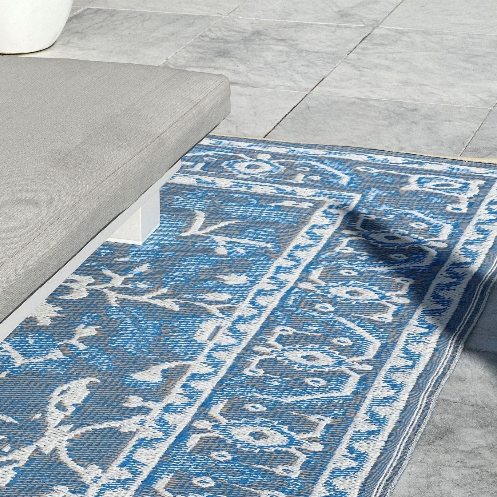 Nain Blue Recycled Plastic Outdoor Rug - Floorsome - Outdoor Rugs -  - Outdoor Rugs