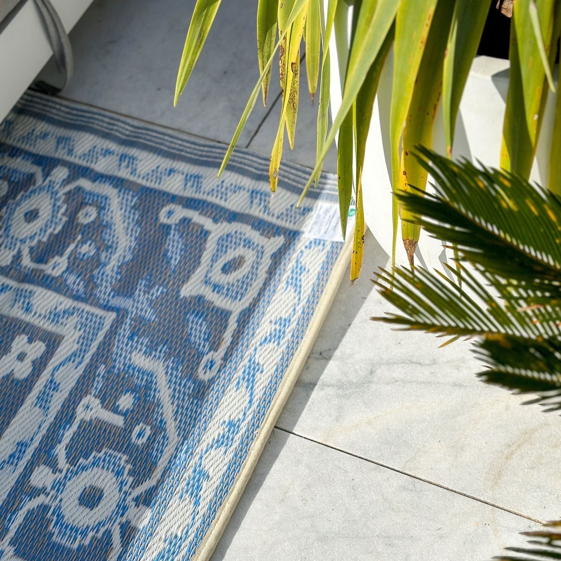 Nain Blue Recycled Plastic Outdoor Rug - Floorsome - Outdoor Rugs -  - Outdoor Rugs