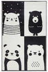 Nika Bear Black & White Kids Mat - Floorsome - Kids - PLRNIKABW120179 - Kids