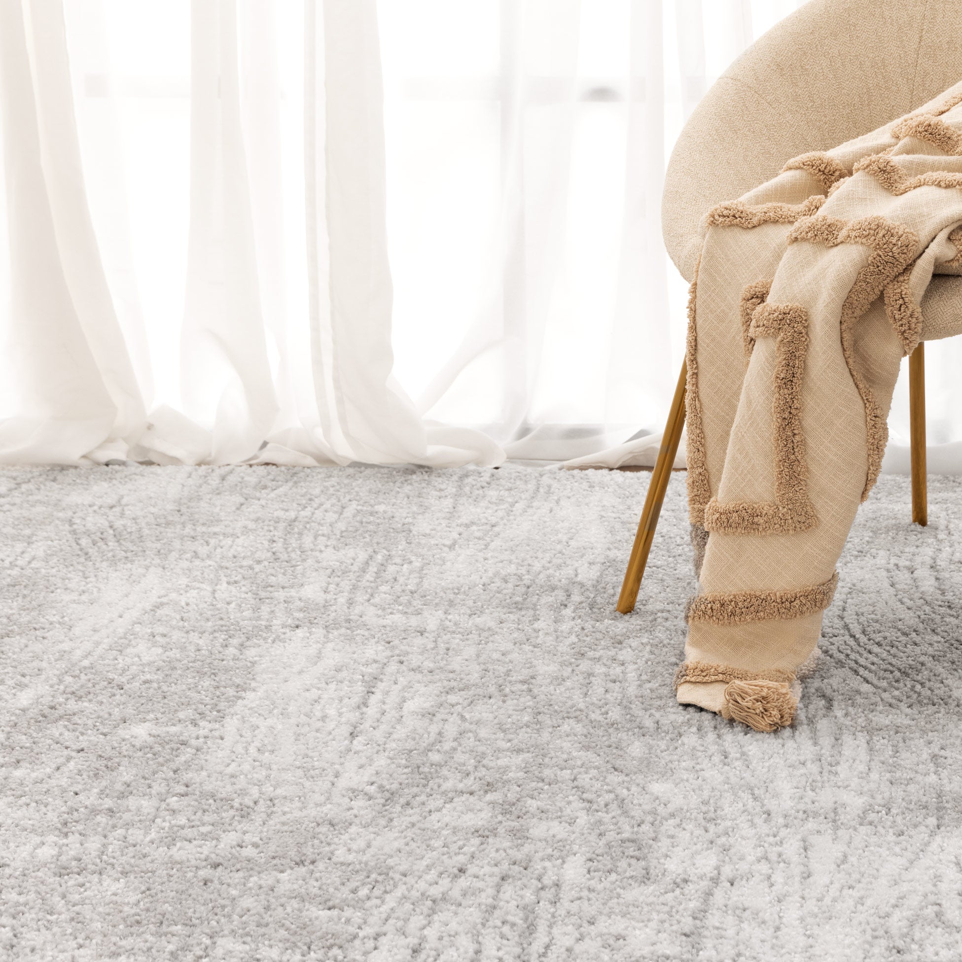 Nola Carved Grey Rug - Floorsome - Area Rug - NOLA160N003 - Area Rug