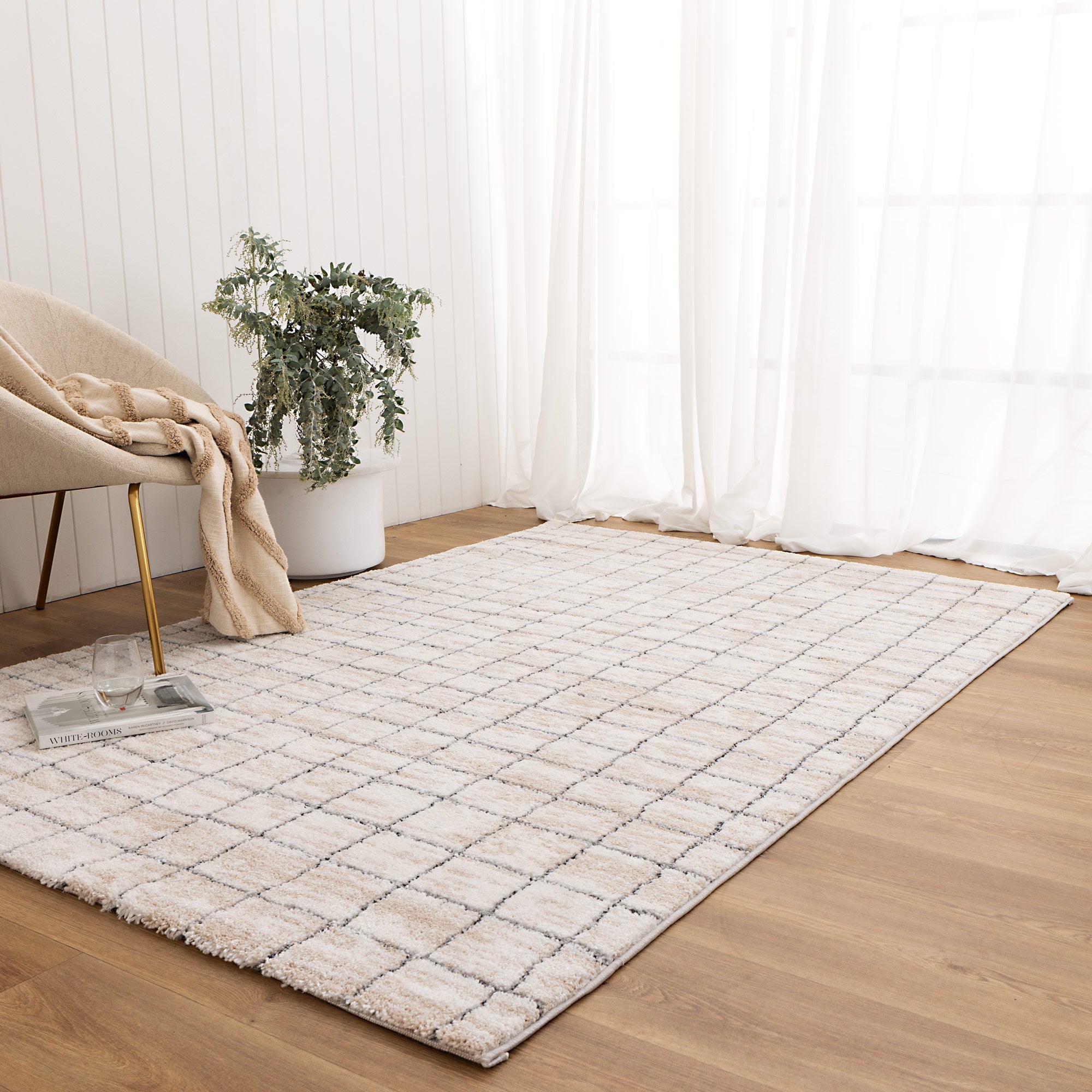 Nola Clean Lines Neutral Rug - Floorsome - Area Rug - NOLA160N004 - Area Rug