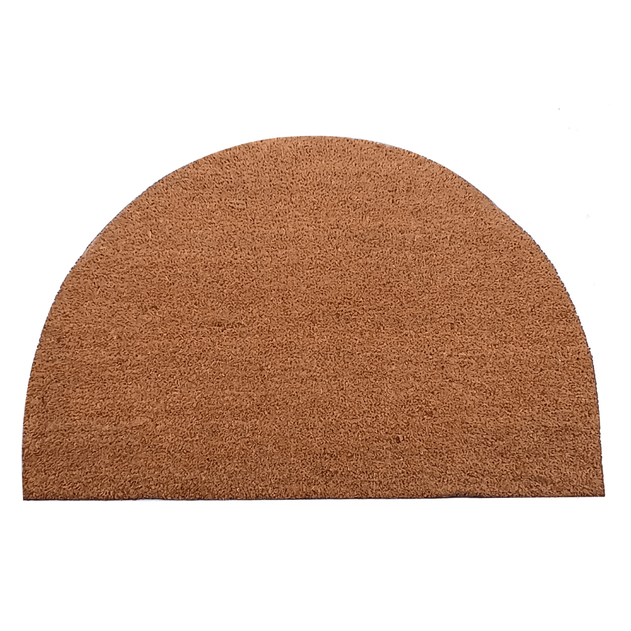 Nubra Natural Plain Half Round PVC Backed Coir Doormat - Floorsome - DMNUBRARND06090 - 