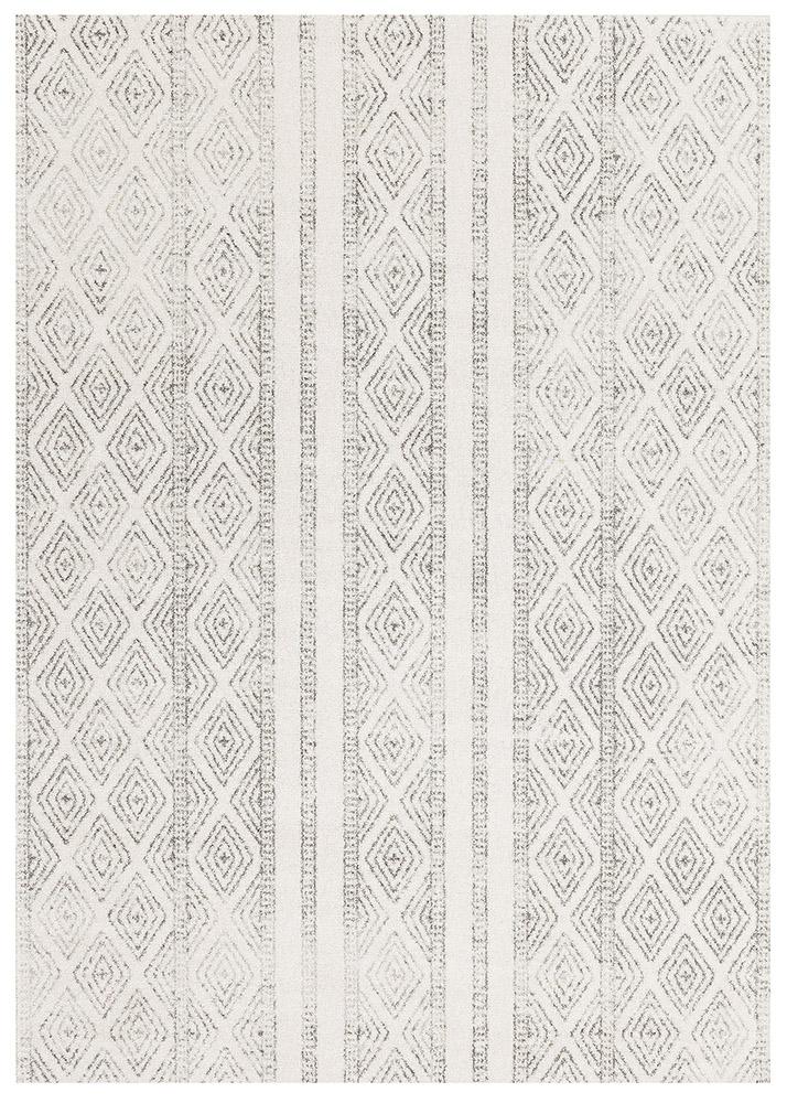 Oasis 450 White And Grey Tribal Rug - Floorsome - Modern - OAS - 450 - GRY - 230X160 - Modern