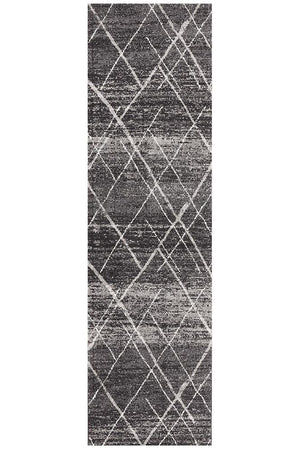 Oasis 452 Charcoal Contemporary Runner Rug - Floorsome - Modern