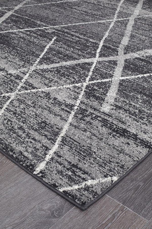 Oasis 452 Charcoal Contemporary Runner Rug - Floorsome - Modern