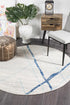 Oasis 452 White Blue Contemporary Round Rug - Floorsome - Modern - OAS - 452 - BLUE - 150X150 - Modern